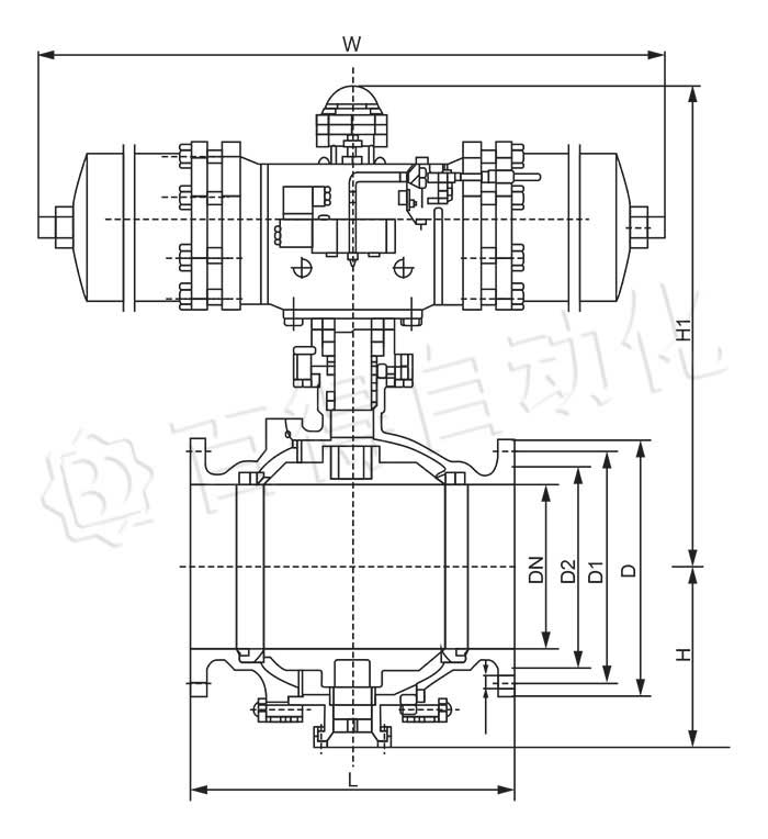 氣動不銹鋼球閥結(jié)構(gòu)圖
